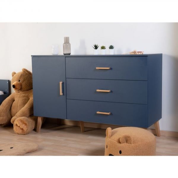 Commode Bold blue bleu avec plan à langer