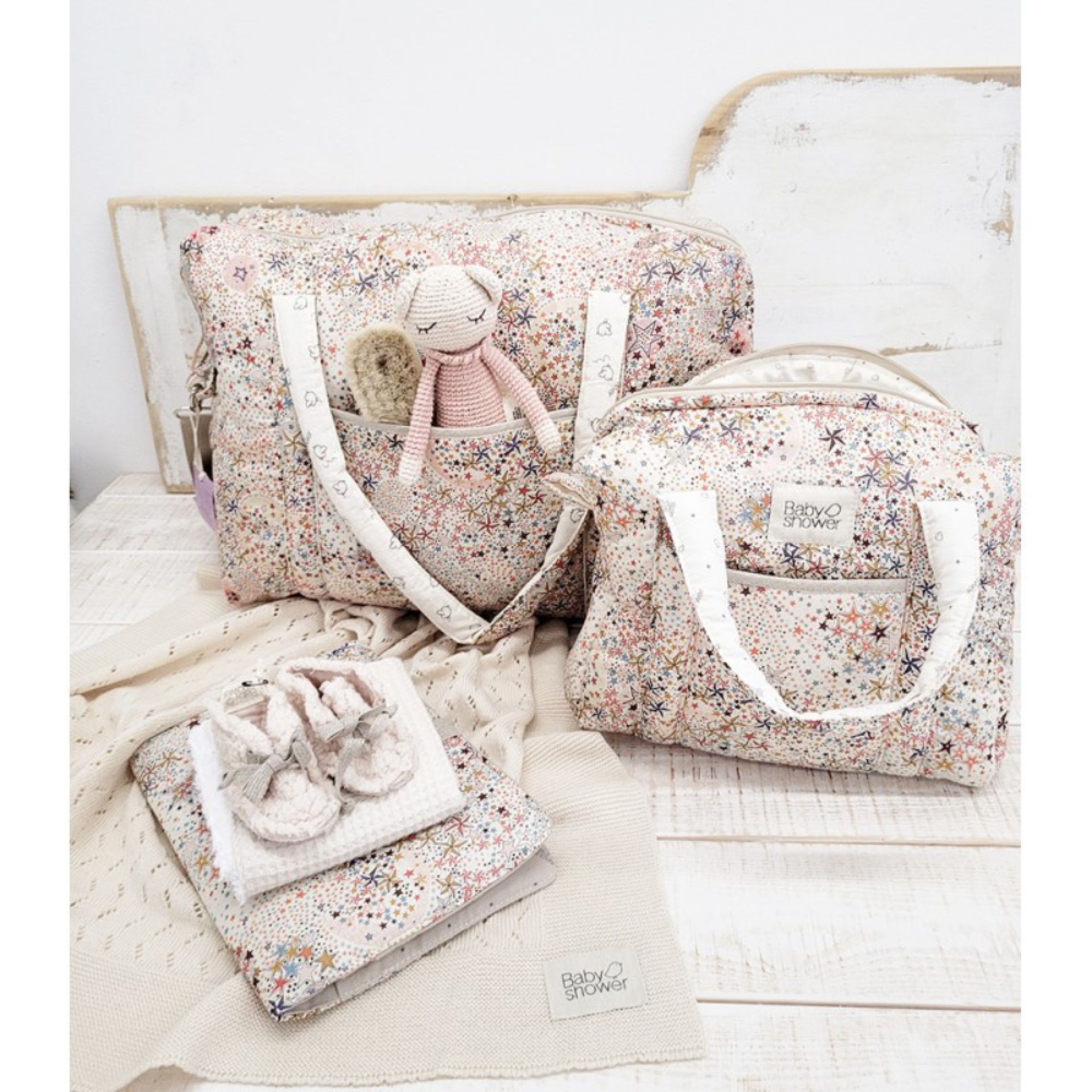 Sac à langer en coton Liberty étoiles - Fabrication française