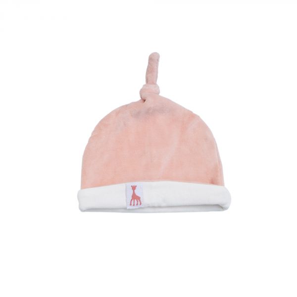 Bonnet naissance velours Rose