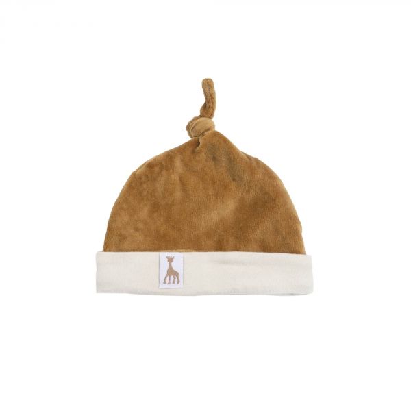 Bonnet 1/3 mois velours Camel