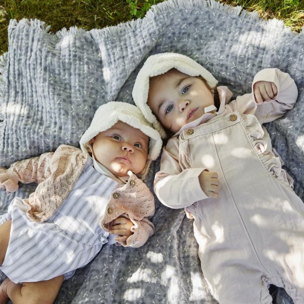 Chapeau anti-UV bébé Vintage bouclette Blanc 0-3 mois