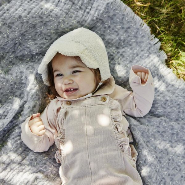 Chapeau anti-UV bébé Vintage bouclette Blanc 6-12 mois