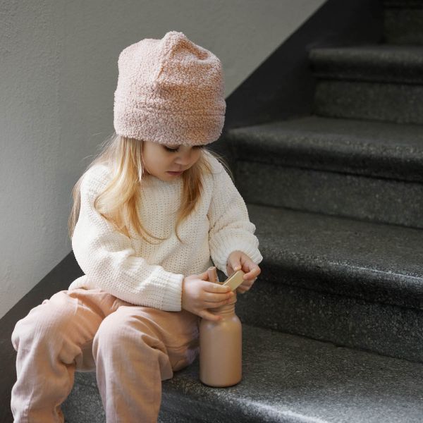 Bonnet bébé d'automne bouclette Pink 2-3 ans
