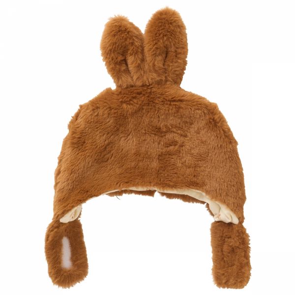 Bonnet lapin en fausse fourrure angora - havane 6/12 mois