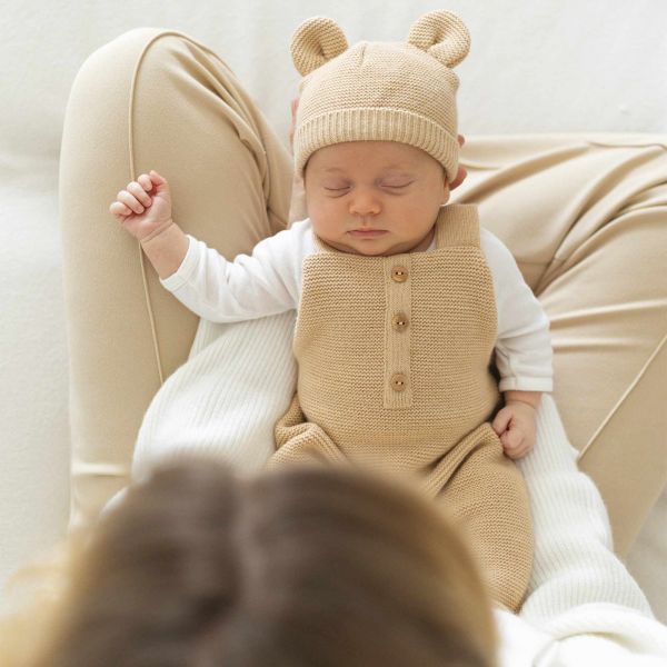 Bonnet bébé maille Caramel naissance