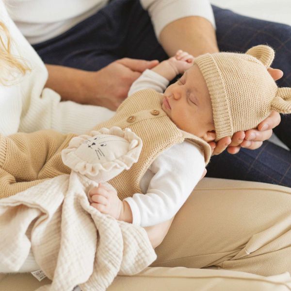 Bonnet bébé maille Caramel naissance