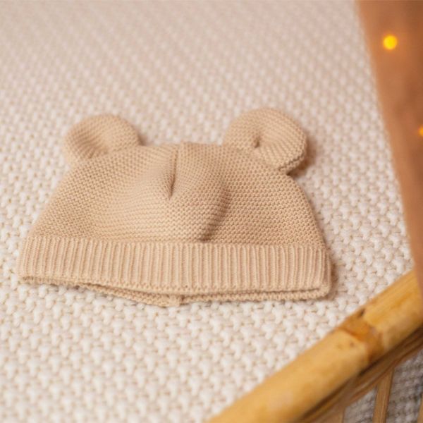Bonnet bébé maille Caramel naissance