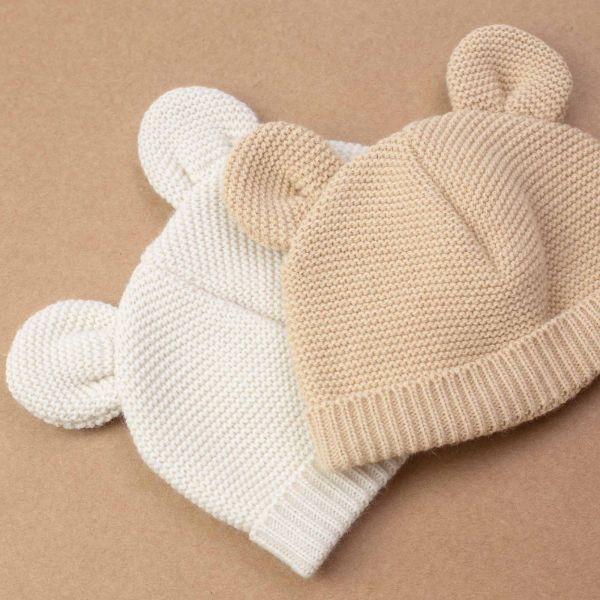 Bonnet bébé maille Caramel naissance