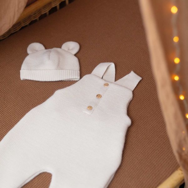 Bonnet bébé maille Sable naissance