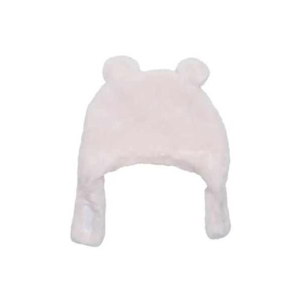 Bonnet ours en fausse fourrure Angora Ivoire 0-6 mois