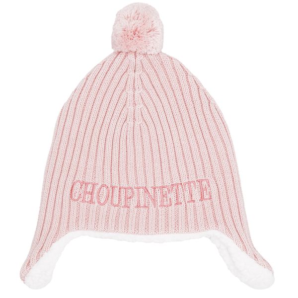 Bonnet péruvien bébé doublé sherpa Choupinette pétale 3 à 12 mois