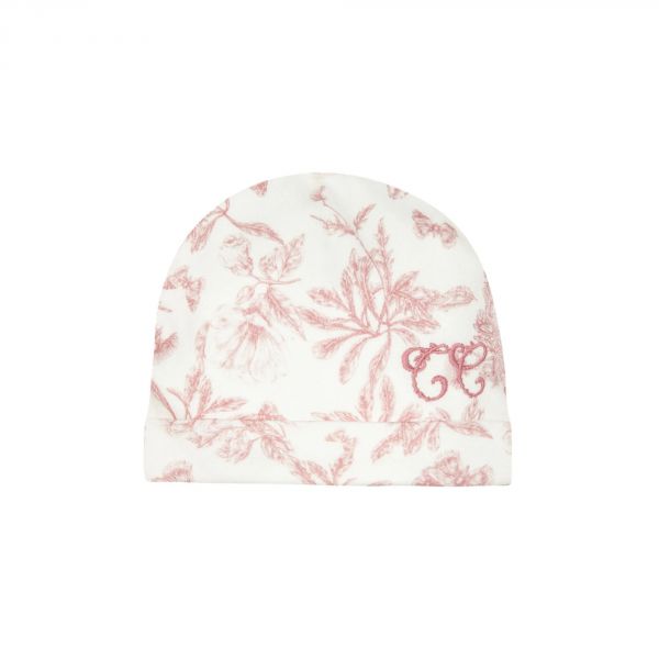 Bonnet bébé Toile de Jouy rose T0