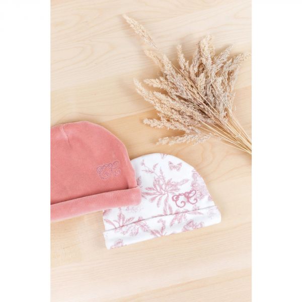 Bonnet bébé Toile de Jouy rose T0