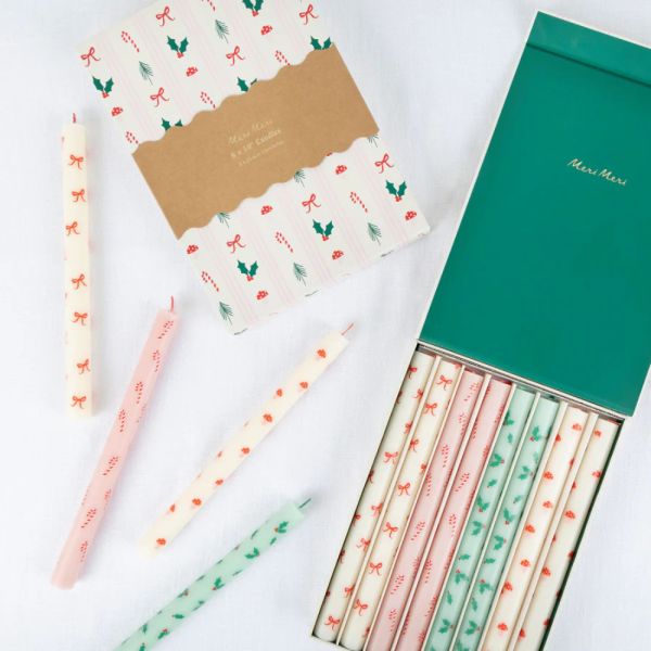 Lot de 8 bougies de table Noël