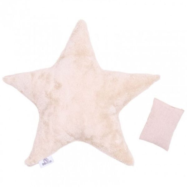 Bouillotte étoile en bambou/gaze de coton Biscuit