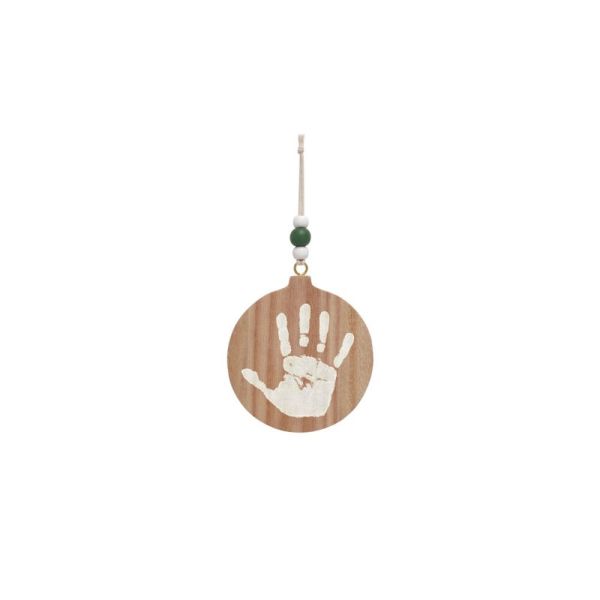 Boule de Noël empreinte en bois