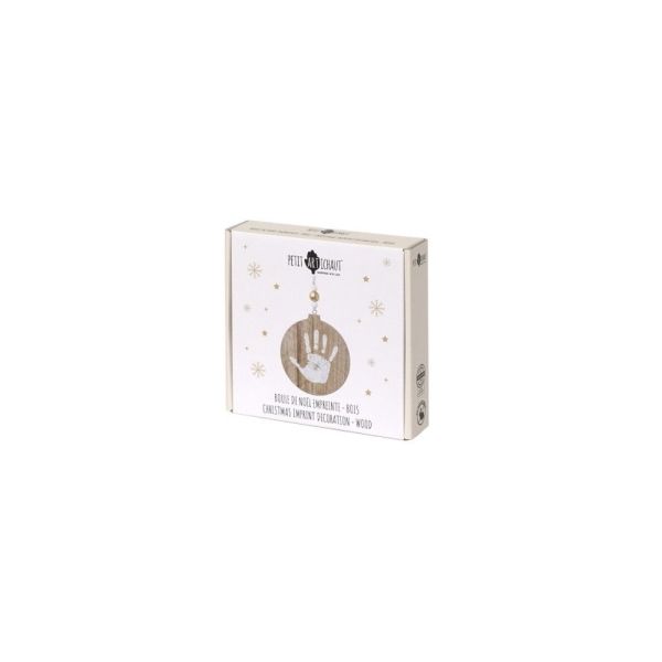 Boule de Noël empreinte en bois