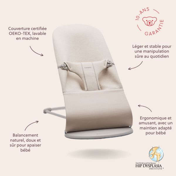 Transat bébé Bliss Jersey 3D Beige clair