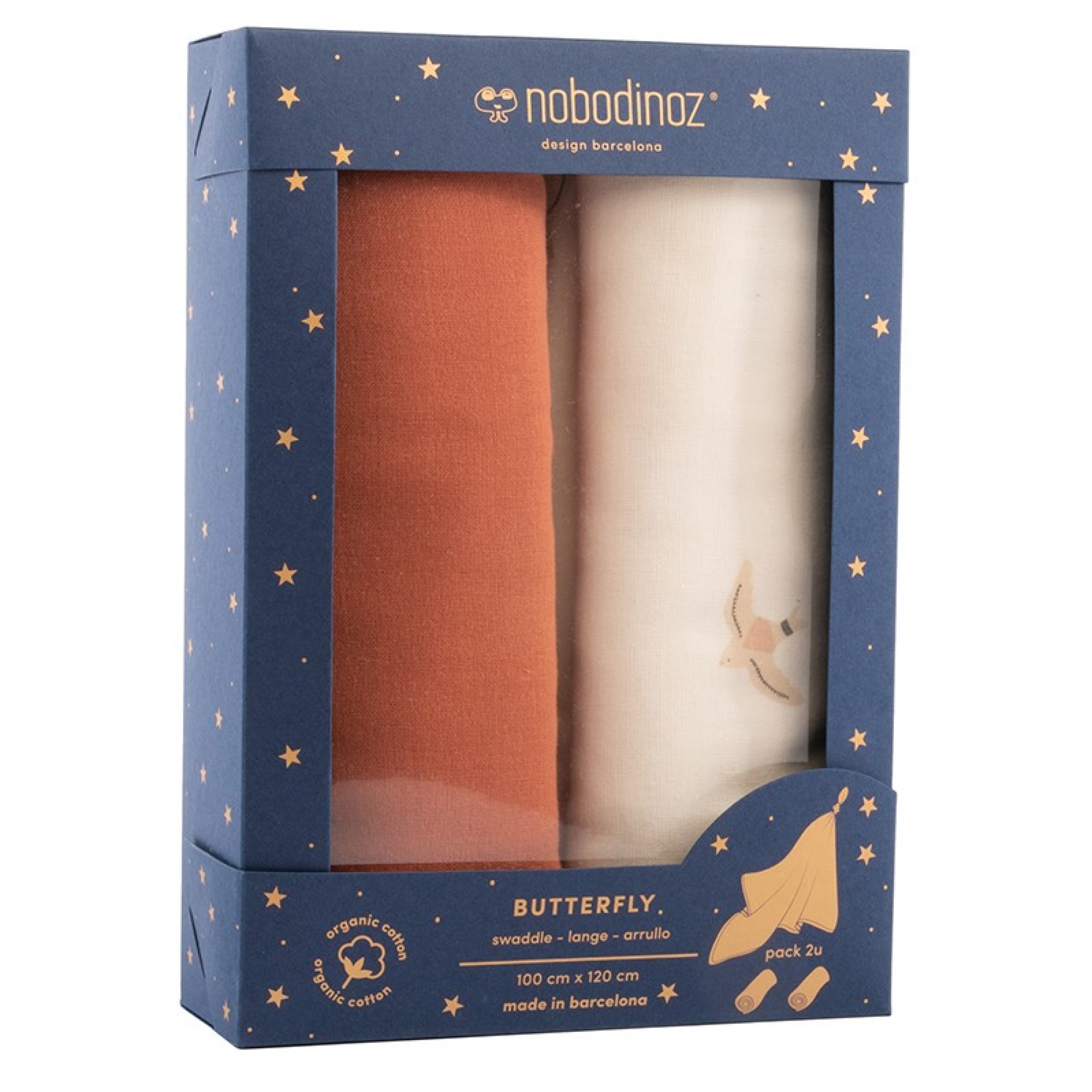 Nobodinoz Lot De 2 Langes Bebe 100x1 Cm Butterfly Toffee Made In Bebe Nobodinoz Lot De 2 Langes Bebe 100x1 Cm Butterfly Toffee Made In Bebe