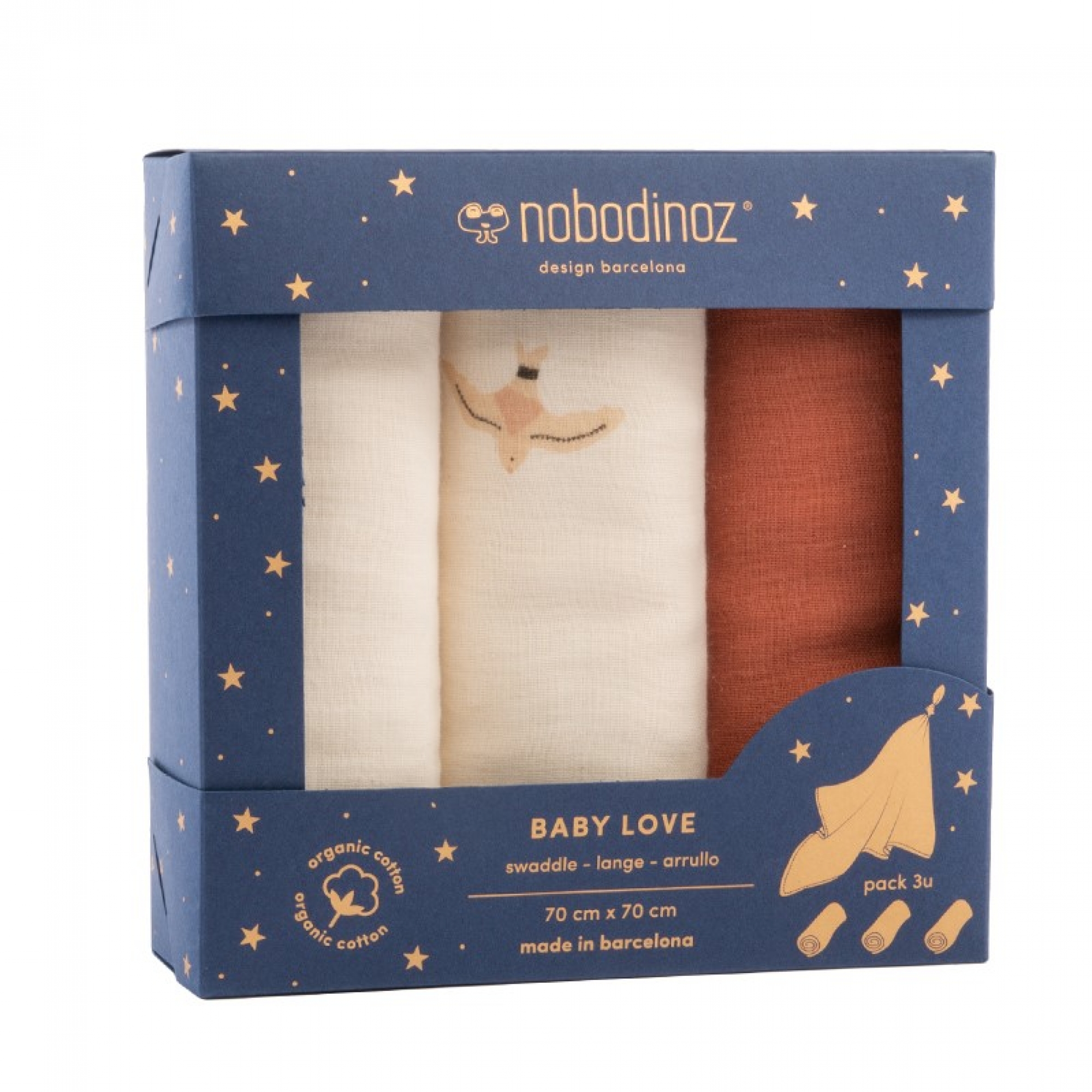 Nobodinoz Pack 3 Langes Bebe Coton Bio 70x70 Cm Toffee Made In Bebe Nobodinoz Pack 3 Langes Bebe Coton Bio 70x70 Cm Toffee Made In Bebe
