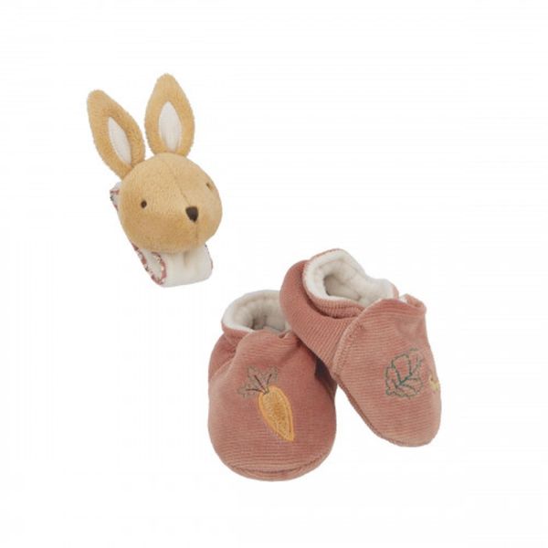 Coffret pour bébé chaussons et bracelet sonore Lapin