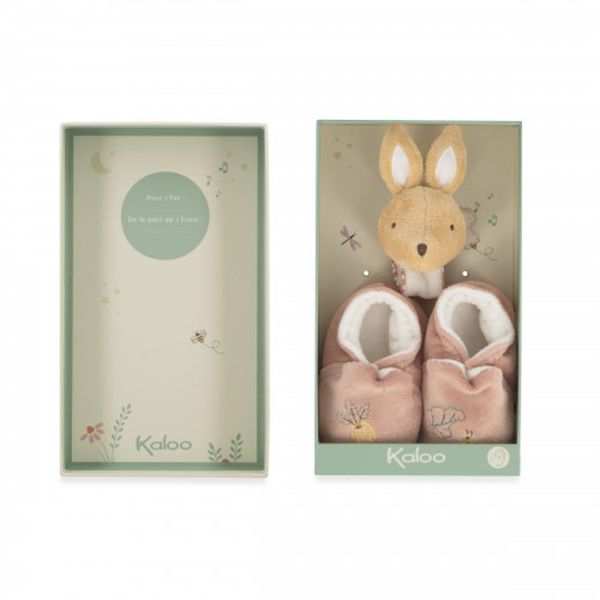 Coffret pour bébé chaussons et bracelet sonore Lapin