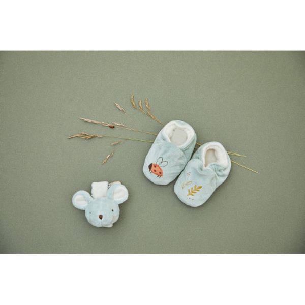Coffret pour bébé chaussons et bracelet sonore Souris