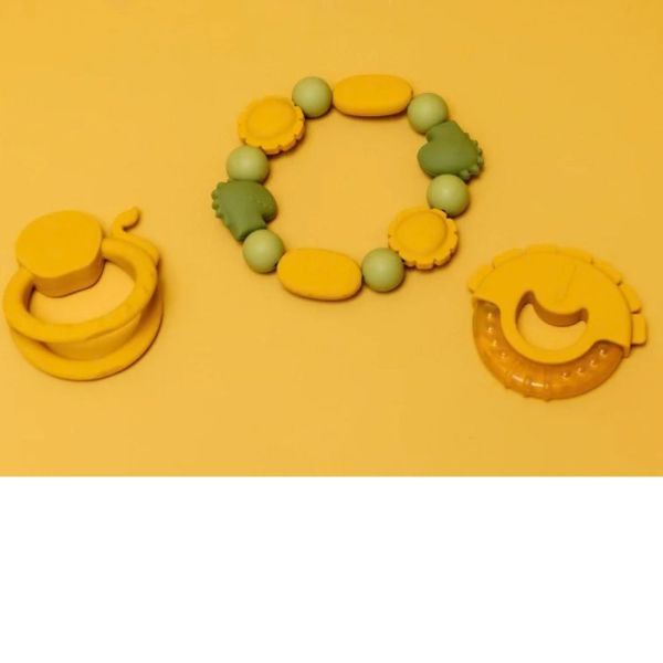 Bracelet de dentition en silicone Mr. Dino & Mr. Lion