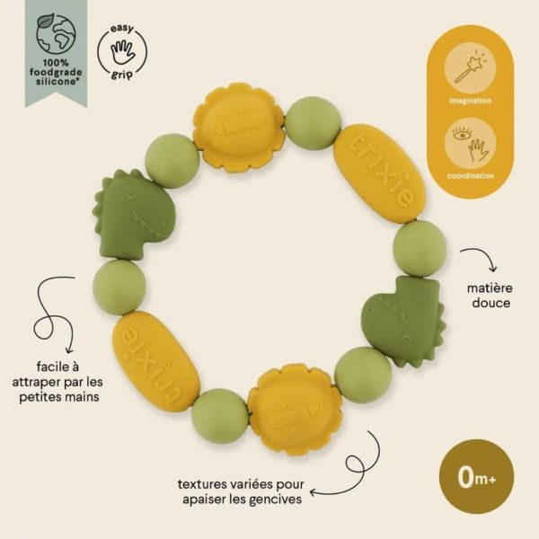 Bracelet de dentition en silicone Mr. Dino & Mr. Lion