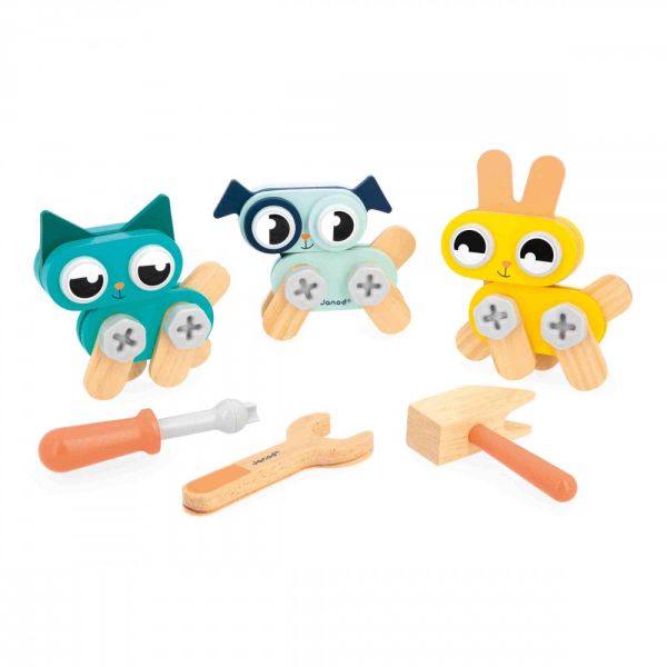Jouet en bois 3 petits animaux à bricoler Brico'Kids