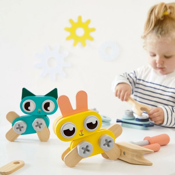 Jouet en bois 3 petits animaux à bricoler Brico'Kids