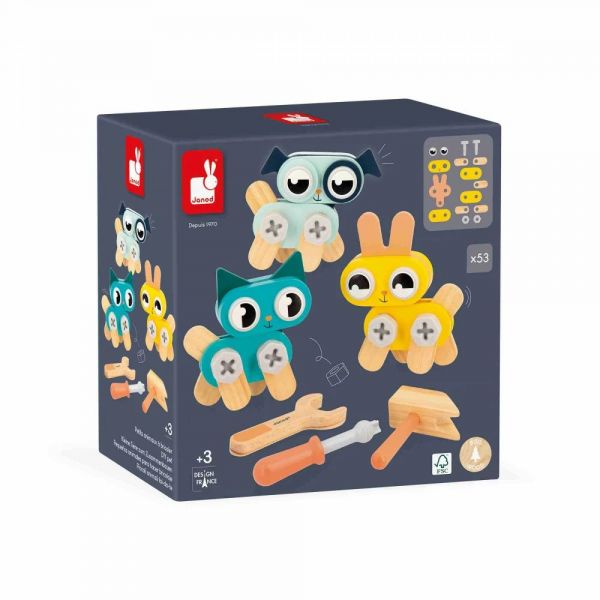 Jouet en bois 3 petits animaux à bricoler Brico'Kids