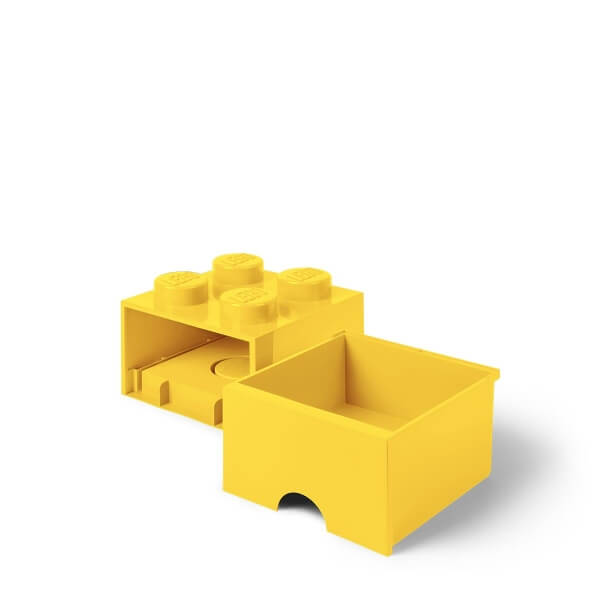 Brique de rangement empilable avec tiroir jaune