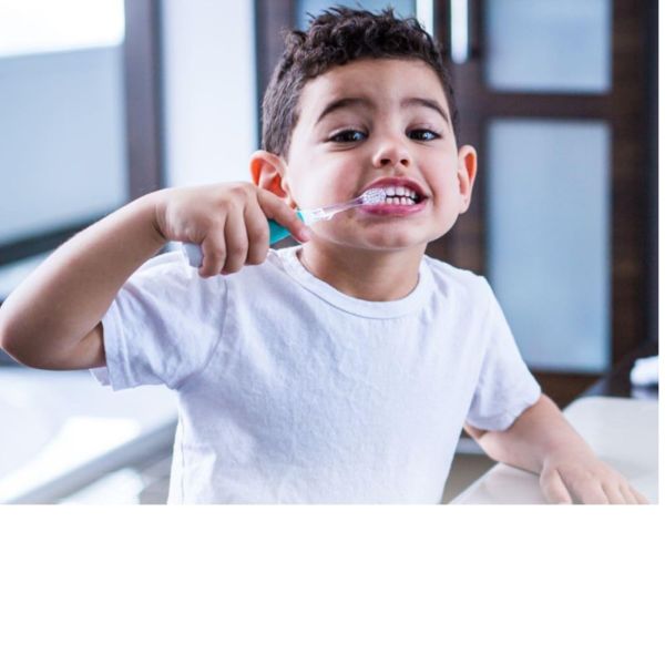 Brosse à dents électrique bébé à vibrations douces avec LED dès 0 mois