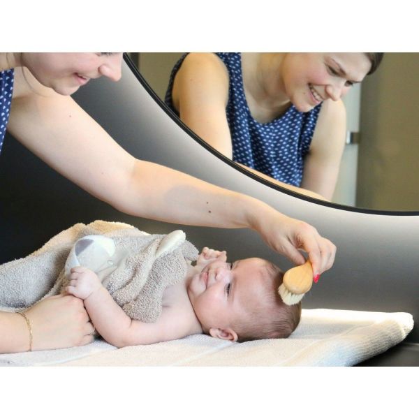 Lot de 3 brosses de soins pour bébés en bois naturel