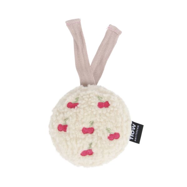 Peluche bruits blancs à suspendre Lucy cerises beige