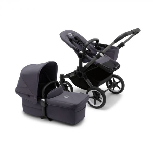 Poussette duo Donkey 5 Mono châssis Noir Bleu