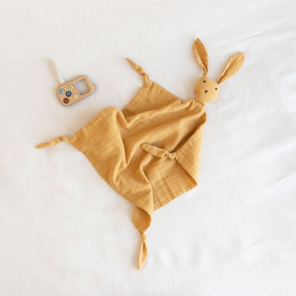 Doudou lapin 40x40 cm Ocre