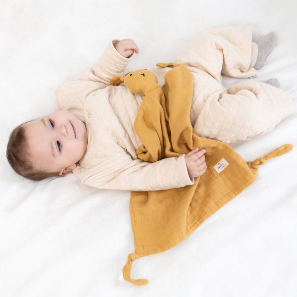 Doudou lapin 40x40 cm Ocre