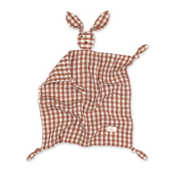Doudou lapin 40x40 cm Moka / Blanc