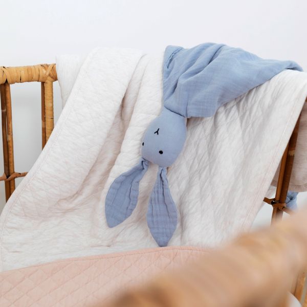 Doudou lapin 40x40 cm Bleu stone