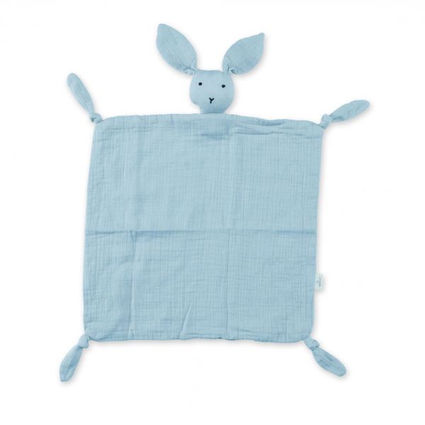 Doudou lapin 40x40 cm Bleu