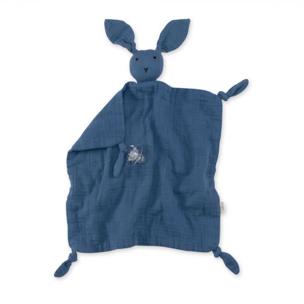 Doudou lapin 40x40 cm Bleu foncé