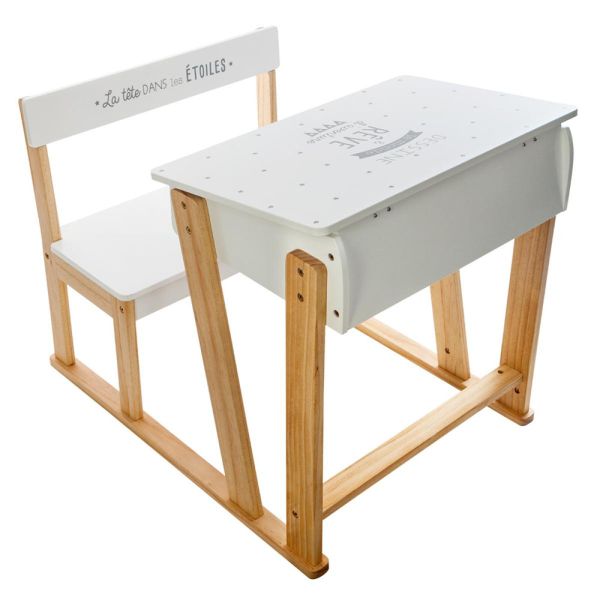 Bureau enfant écriture en bois Blanc