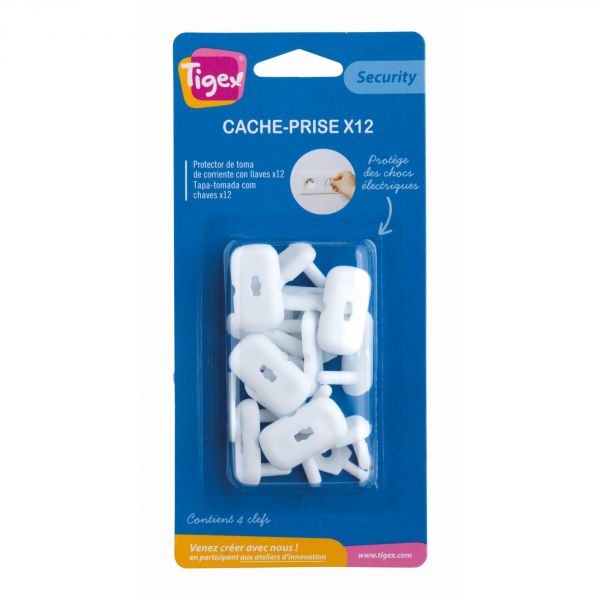 Lot de 12 cache-prise avec clefs