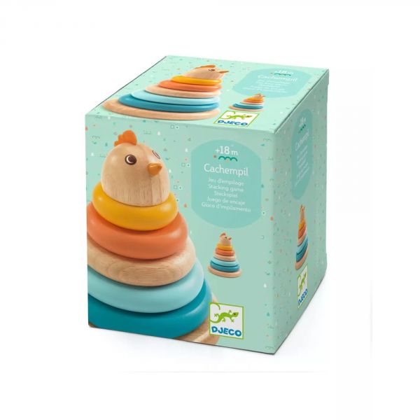 Jouet d'éveil en bois à empiler Cachempil Maman poule