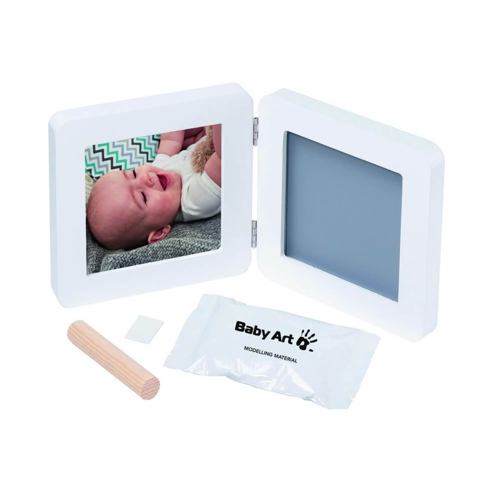 Baby Art Cadre Empreinte Bebe 2 Volets My Baby Touch Blanc Et Gris Made In Bebe