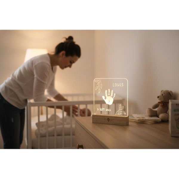 Cadre lumineux chambre bébé bois Olive Tree
