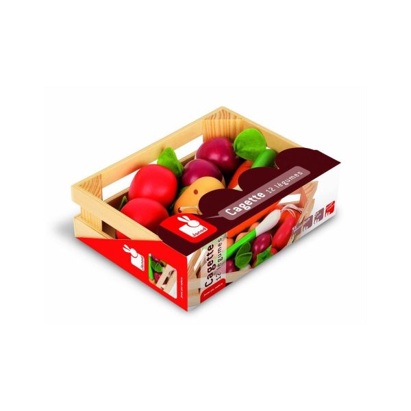 Cagette de 12 légumes en bois