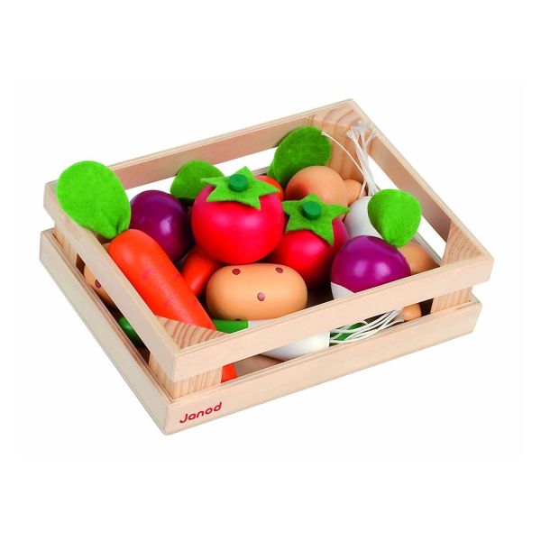 Cagette de 12 légumes en bois